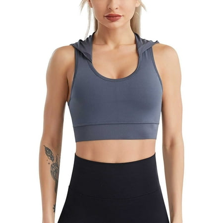 SNKSDGM Female Tank Top for Women Pack Cropped Tank Tops for Women Pack Crop Women s Longline Sports Bra High Yoga Tops Built in Bra Crop Top Sports Bra Wireless Racerback Bra L