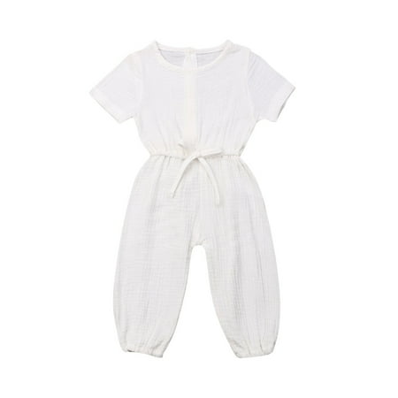 

Canrulo Cute Newborn Baby Boys Girls Romper Bodysuit Jumpsuit Outfits Sunsuit Clothes White 6-12 Months