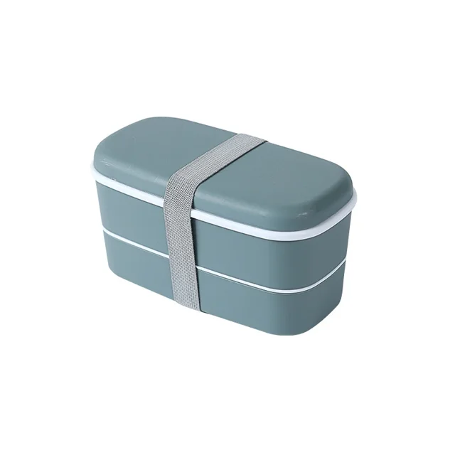 New Portable Leak-proof Food Double-layer Bento Box Lunch Box Lunch Box for Kids Food Container Food Storage Snack green 2