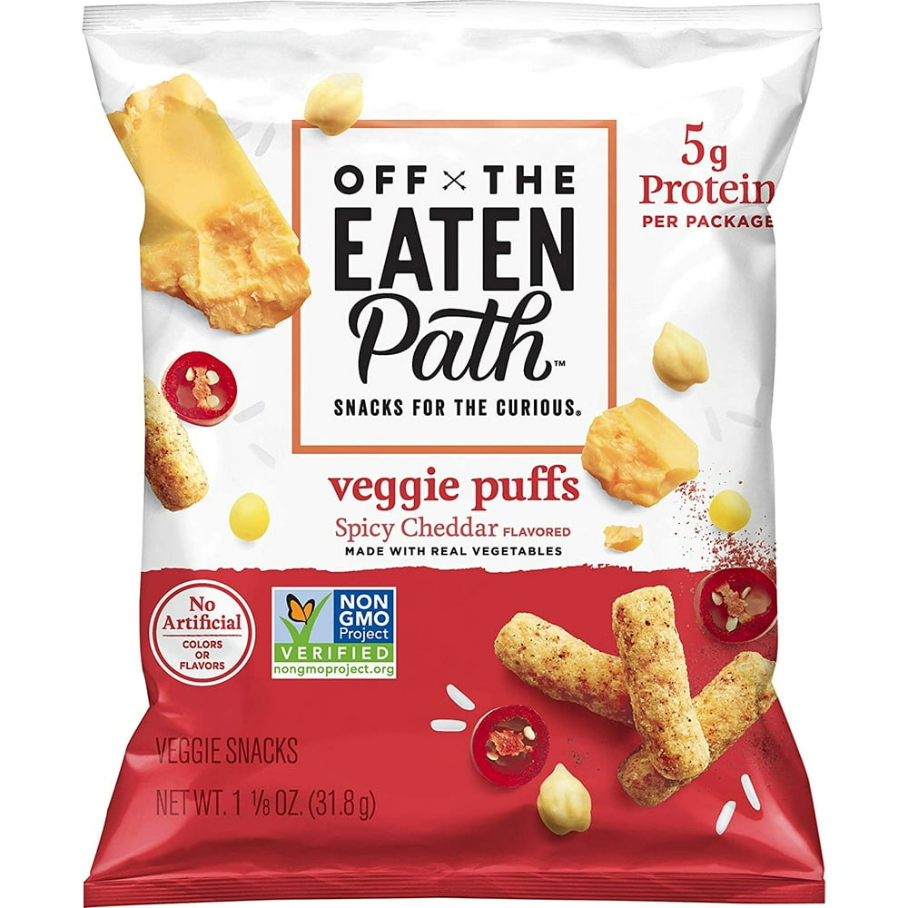 Off the Eaten Path Veggie Puffs, Spicy Cheddar, 1.125 Ounce (16 Count