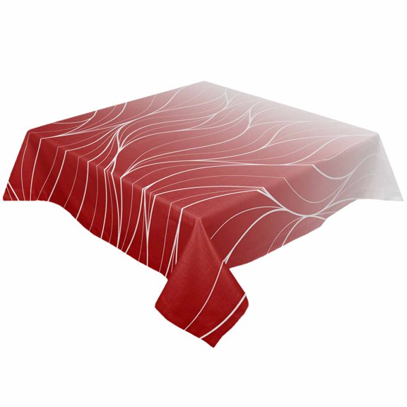 Red Ombre Lines Square/Round Tablecloths 54x54,Simple Red White Stripes Texture Table Cloth Table Cover Indoor/Outdoor Tabletop Decor for Wedding Holiday Party Dinner Baby Shower