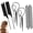 Black eight-piece set, variant on 8Pcs Topsy Tail Hair Tool with Rats Tail Comb, French Braiding Tool Ring, Hair Looping Tools for Buns, Updos, Ponytails, Fast Styling Accessories