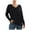 Black, variant on IROINNID Womens Sweater V-Neck Pullover Sweater Solid Color Comfy Mid-Length Long Sleeve