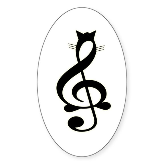 CafePress - Jazz Cat Oval Sticker - Sticker (Oval)