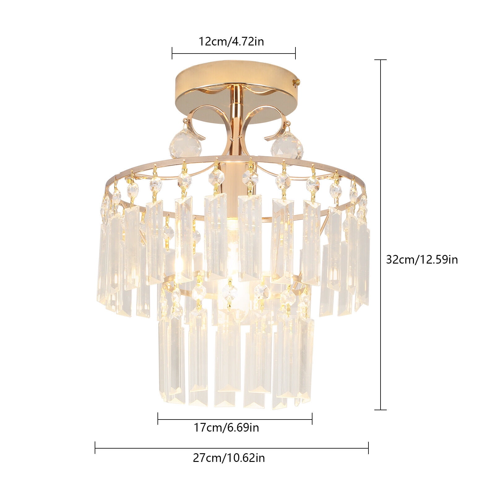Modern Crystal Ceiling Light Fixture Pendant Lamp Chandelier Lighting 270mm 110V