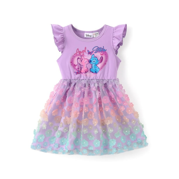 Vestido Lilo and Stitch de Disney para niñas de 8 a 9 años, color morado