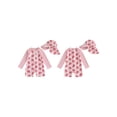 thumbnail image 2 of BemeyourBBs Toddler Baby One Piece Swimsuit with Sunhat Set Infant Girl Bathing Suit Long Sleeve Rash Guard Floral Bow Strawberry Print Half Zipper Swimwear Summer Beachwear, 2 of 9