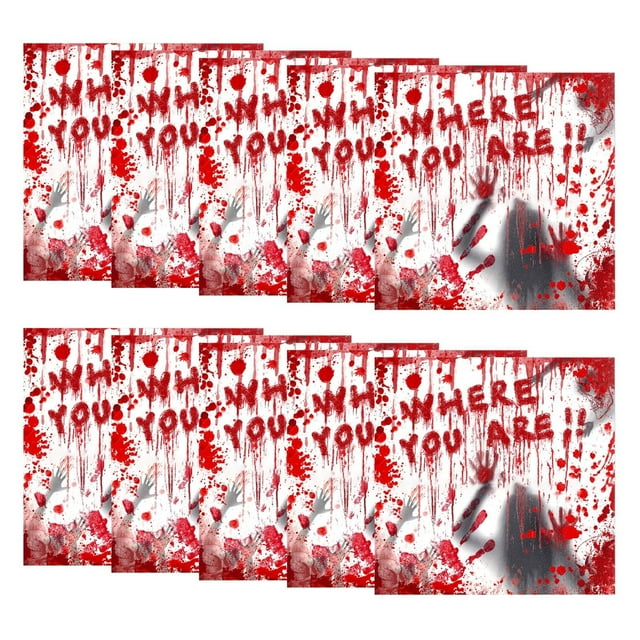 Dsscvnef Halloween Atmosphere Party Decoration Handprint Paper Plates Tablecloth Disposable Party Tableware Set Christmas Ornament Snowflakes Teacher Ornament