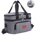 thumbnail image 3 of Greeniant Bolsa de almuerzo portátil Camping Picnic Refrigerador aislado de gran capacidad Comida Bebida Botella de leche Bolsa Cierre de Kits de desorden para acampar, 3 of 6
