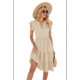 thumbnail image 3 of Vestido de Verano para Mujer, Cuello en V, Mangas con Volantes, Midi, Color Albaricoque L, 3 of 6
