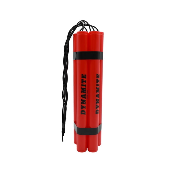 Nicky Bigs Novelties Adult Fake Dynamite Red TNT 6 Stick Bundle Plastic Prank Pretend Explosive Bomb Pack Film Costume Prop, Red/Black, One Size