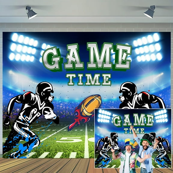 7 x 5 ft Football Backdrop Touch Down Football Field Party Decorations Sports Game Theme Birthday Party Background Baby Shower Photography Decor Banner