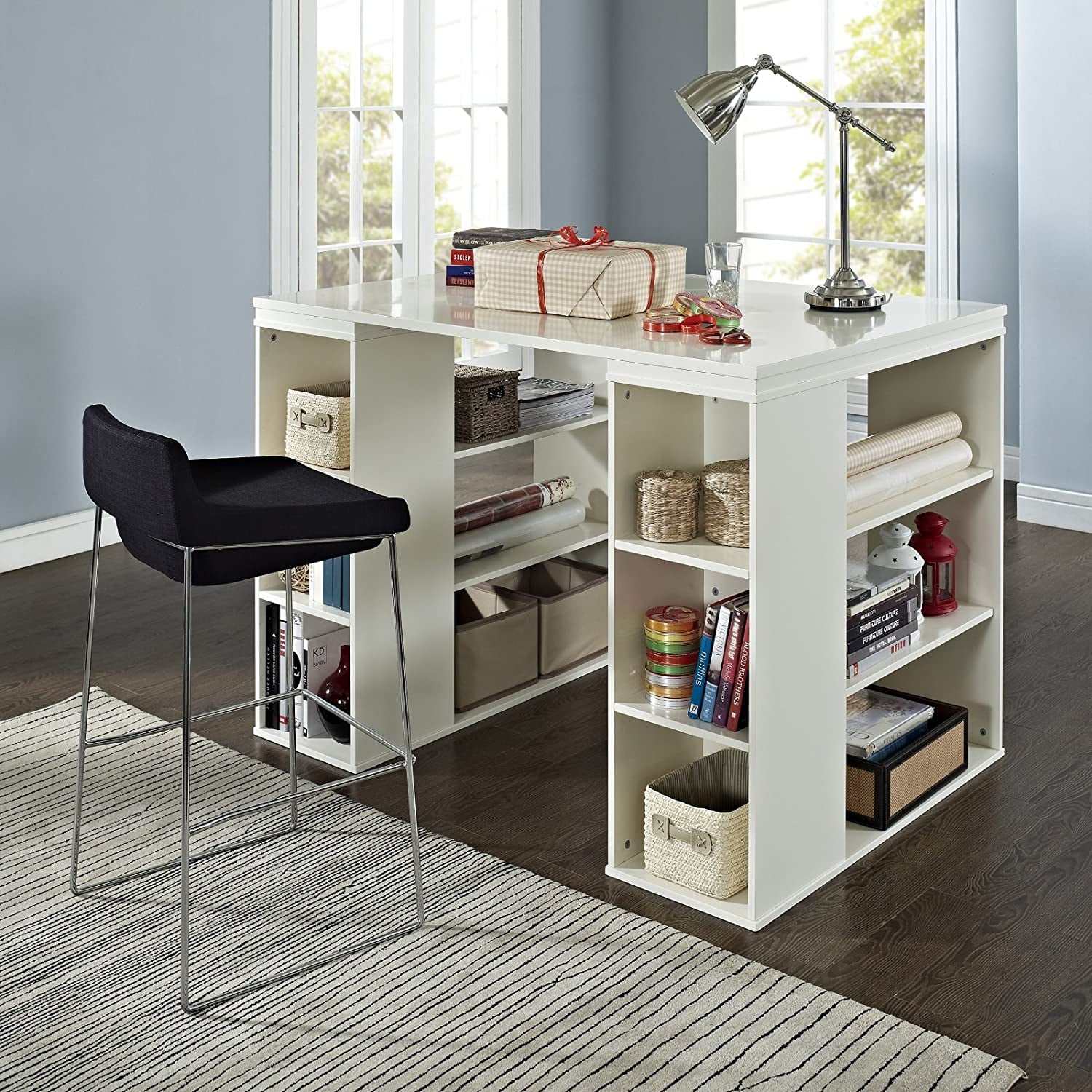 Sullivan Counter Height Desk Vanilla Walmart