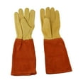thumbnail image 5 of Cowhide Gardening Gloves Long Sleeve Protective Gloves for Rose Pruning Thorn Proof Elbow Length Garden Work Gloves for Men Women M/L/XL, 5 of 6