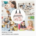 thumbnail image 3 of DouZhe Lunch Bags for Women and Men, Pink Cartoon Pig Prints Reusable Portable Insulated Cooler Waterproof Lunch Tote Bag for Travel Work School Picnic, 3 of 7