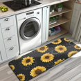 thumbnail image 3 of Black Sunflower Gray Petal Pattern Kitchen Rug Mat,Kitchen Runner Rugs Non Skid Washable,Decorative Kitchen Floor Mats for Kitchen,Sink,Laundry,17"x47.2", 3 of 7