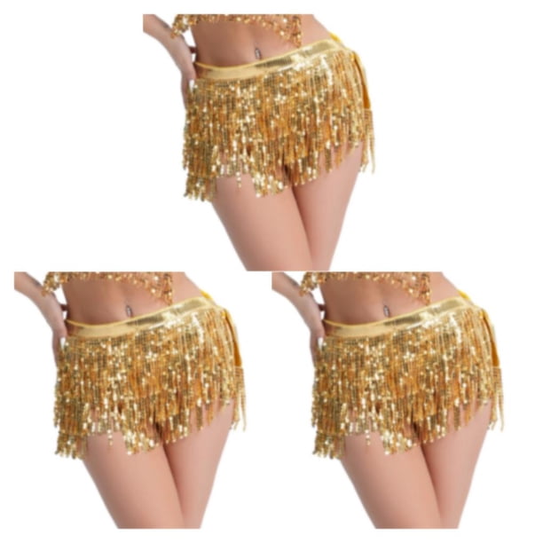 Qarigey de danza del vientre de lentejuelas para mujer, de gasa para fiesta de chicas, práctica puesta en escena, baile por encima de la Type1 NO1