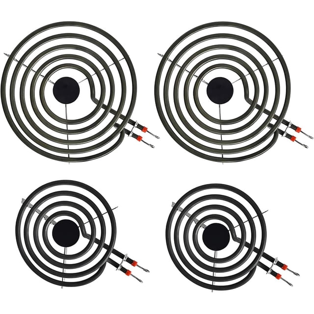 Ensemble d'Éléments de Surface pour Cuisinière Électrique MP22YA - Pièces d'Appareils de Cuisson Inclus 2 x MP15YA 6 Pouces et 2 x MP21YA 8 Pouces Compatible avec Hardwick Ken-More May-tag Norge Whirl-Pool