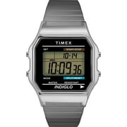 Timex Men's Classic Digital Silver-Tone 34mm Casual Watch, Expansion Band