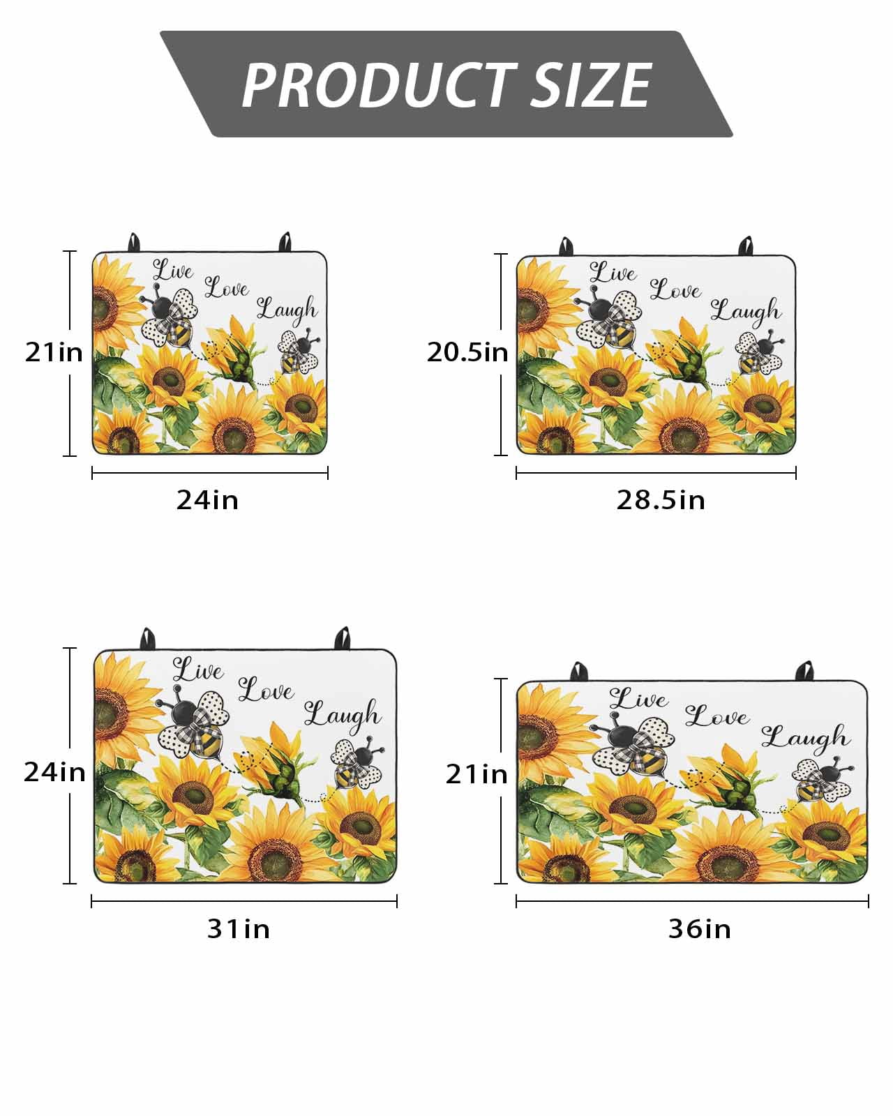 Stove Top Covers for Electric Stove, Sunflower Bee Glass Stovetop Cover Protector, Vintage Yellow Floral Farmhouse Watercolor Induction Cooktop Protector Oven Mat for Kitchen Countertop 24"x21"