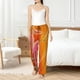 thumbnail image 4 of Balery Orange Flower Psychedelic Pantalones de pijama para mujer, pijamas ultraligeros, pantalones de estar por casa-Large, 4 of 6