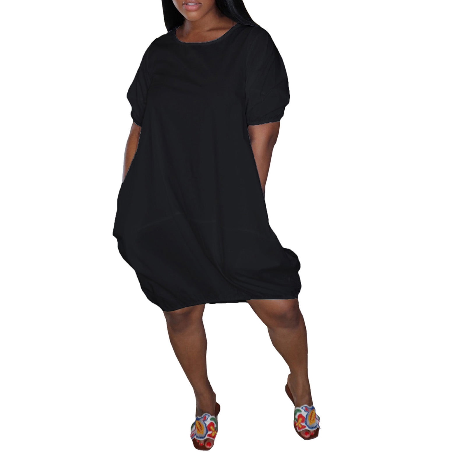 Women's Plus Size Dresses Short Sleeve MidLength Gradient Summer