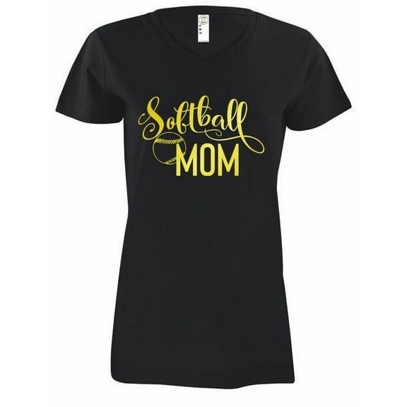 NanyCrafts' Softball Mom Ladies Modern Fit V-Neck Shirt