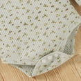 thumbnail image 3 of ITFABS Floral Fly Sleeve Round Neck Romper + Flared Pants + Bowknot Headband, 3 of 5