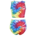 thumbnail image 2 of JMSUN Women's Bathing Suit High Waist Summer Twist Front Tie Dye Padded Tankini Swimsuit, 2 of 5
