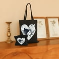 thumbnail image 2 of RUIYC Initial Canvas Tote Bag for Women 2 Pcs Cute Aesthetic Tote Bags with Zipper Bears School Mascot Cute Black, 2 of 8