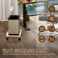 thumbnail image 3 of SUTENGDA Computer Tower Cart with Wheels Wood Computer Stand Cart Open Frame Design PC Case Stand Cart Practical Computer Tower Mobile Cart for Computer Host Home Office 17.13*8.86*3.94in, 3 of 10