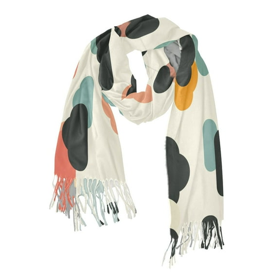 FORMRS Womens Scarf Winter Soft Long Big Warm Shawls Wrap Tassel Scarves, Simple Clouds