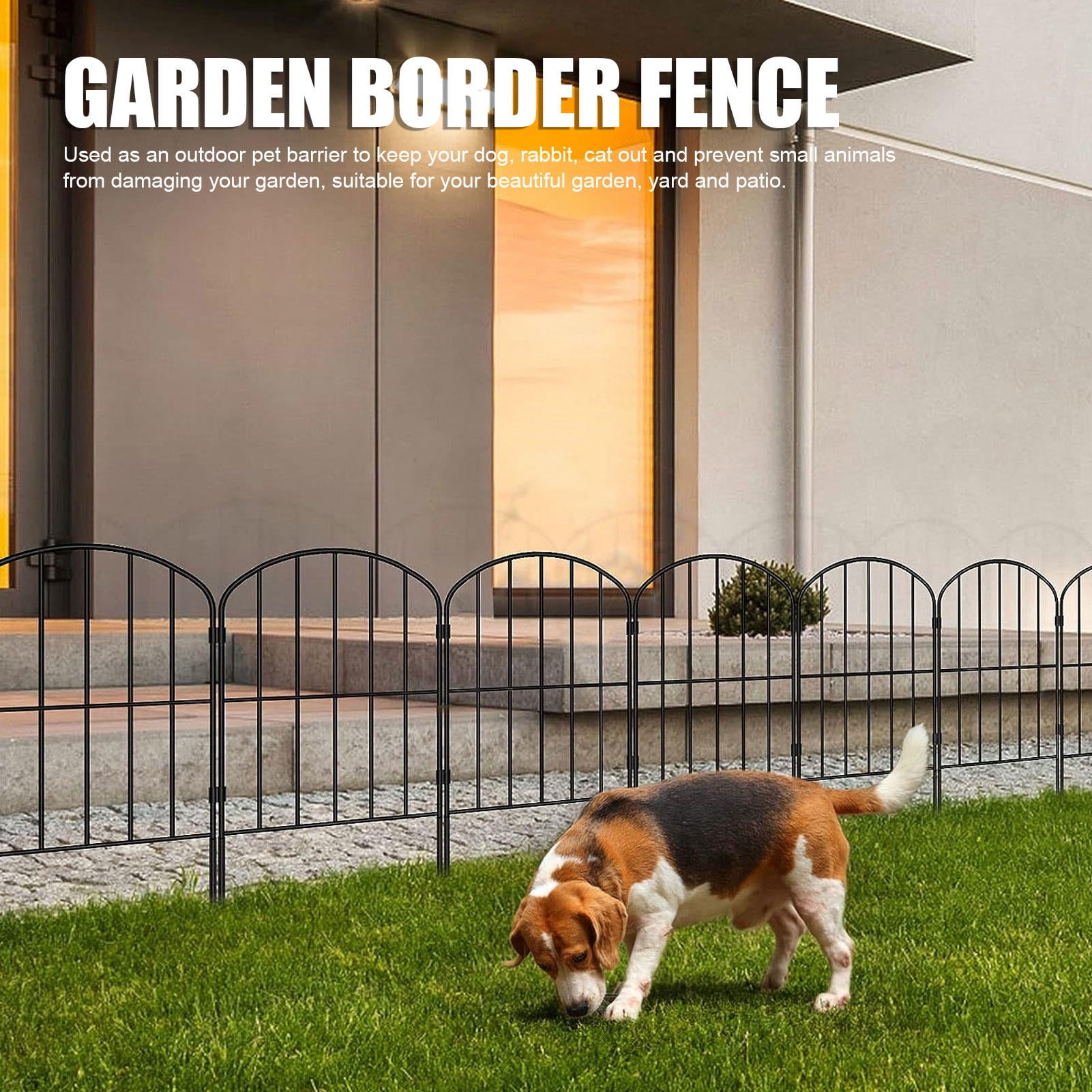 YAHHU Decorative Arched Metal Pet Fence – Easy‑Assembly Garden & Patio Barrier, 13.4”×16.9”, 2.4” High, 6 lb, Flexible & Reconfigurable
