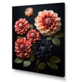 thumbnail image 2 of Designart "Zinnias Emerging From Shadows I" Zinnias Wall Art Living Room, 2 of 7