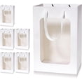 thumbnail image 1 of 6 bolsas de regalo de papel con ventana transparente Kraft bolsas de compras con asas, 11.8 x 7.8 x 6.3 pulgadas, bolsas de regalo de fiesta para regalo, boda, cumpleaños, fiestas (blanco,, 1 of 4