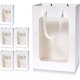thumbnail image 1 of 6 bolsas de regalo de papel con ventana transparente Kraft bolsas de compras con asas, 11.8 x 7.8 x 6.3 pulgadas, bolsas de regalo de fiesta para regalo, boda, cumpleaños, fiestas (blanco,, 1 of 4