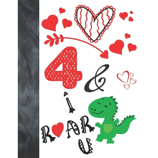 4 I Roar You Green T Rex Dinosaur Valentines Day Gift For Boys And Girls