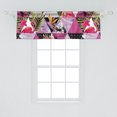 thumbnail image 2 of Tropical Window Valance, Contemporary Design Leafy Artwork with Flamingo in Triangles Print, Curtain Valance for Kitchen Bedroom with Rod Pocket, 54" X 18", Magenta Pistachio Green, by Ambesonne, 2 of 2