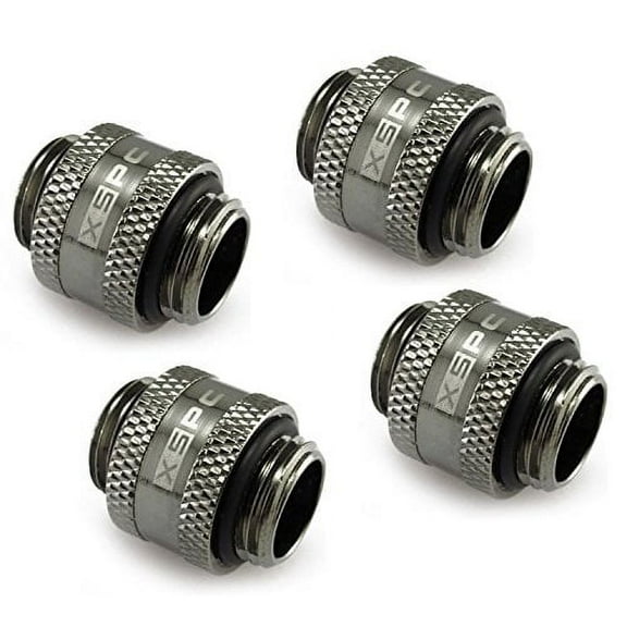 XSPC G1/4" Male to Male Rotary Fitting, Black Chrome, 4-Pack