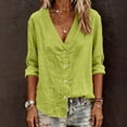 thumbnail image 6 of Uootdi Womens Blouses 3/4 Sleeve V Neck Relaxed Fit Casual Summer Vacation Everyday Outfits Gift, 6 of 7