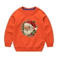 thumbnail image 2 of Odeerbi Toddler Girls Christmas Cotton Hoodies Fall Winter Pullover Hooded Sweatshirts Fall Winter Santa Claus Print Long Sleeve Sweater Top Toddler Clothes Orange, 2 of 5