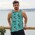 thumbnail image 4 of Wukai Hawaii Palms Print Men’s Workout Tank Top Sleeveless Muscle T shirt Gym Running Fitness Tank Top-3X-Large, 4 of 7