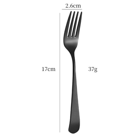 Xiao Hua 2Pcs black stainless steel fork, 6.69 * 1.02 inch smooth edged tableware, daily family dining tableware, holiday dinner service and catering supplies