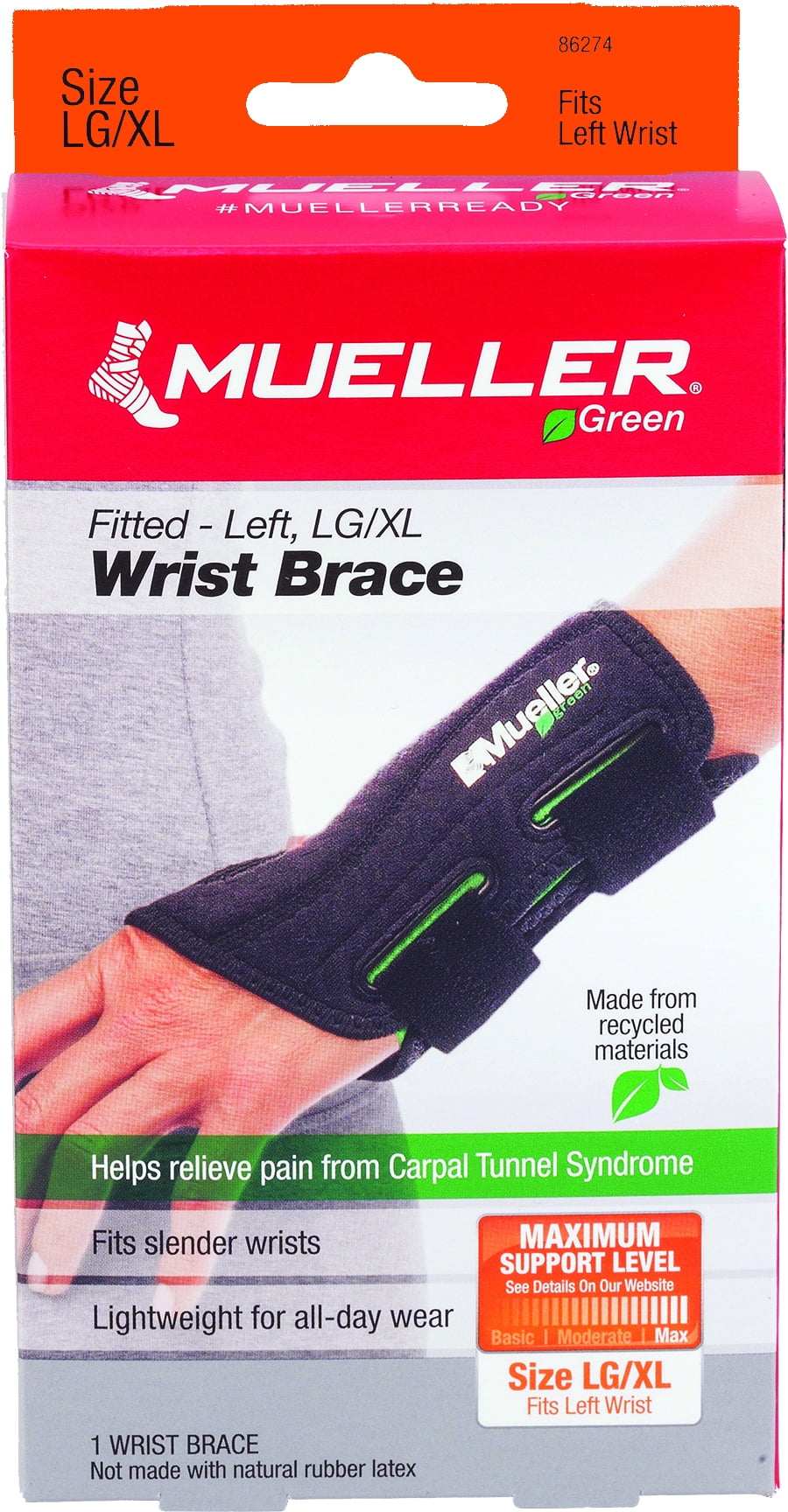 Mueller Fitted Wrist Left Black Large Xlarge FitnessRetro