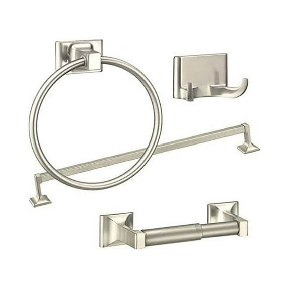 Brushed 4 Piece Towel Bar Set Bath Accessories Bathroom Hardware, 24" Towel Bar Holder Set