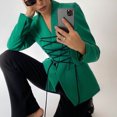 thumbnail image 2 of Vedolay Womens Tops Casual Women's Casual Blazers Long Sleeve Business Lapel Collar Work Office Clothes,Green S, 2 of 4