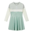 thumbnail image 4 of Tiijoy Little Girls Long Sleeve Rash Guard Swimsuit Color Block Swim Dress with UPF50+, 4 of 6