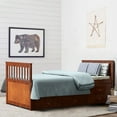 thumbnail image 3 of Giantex Twin Size Captain Bed w/3 Storage Drawers, Trundle Bed Wooden Bed Frame, Solid Wood Platform Guest Bed, Walnut, 3 of 8