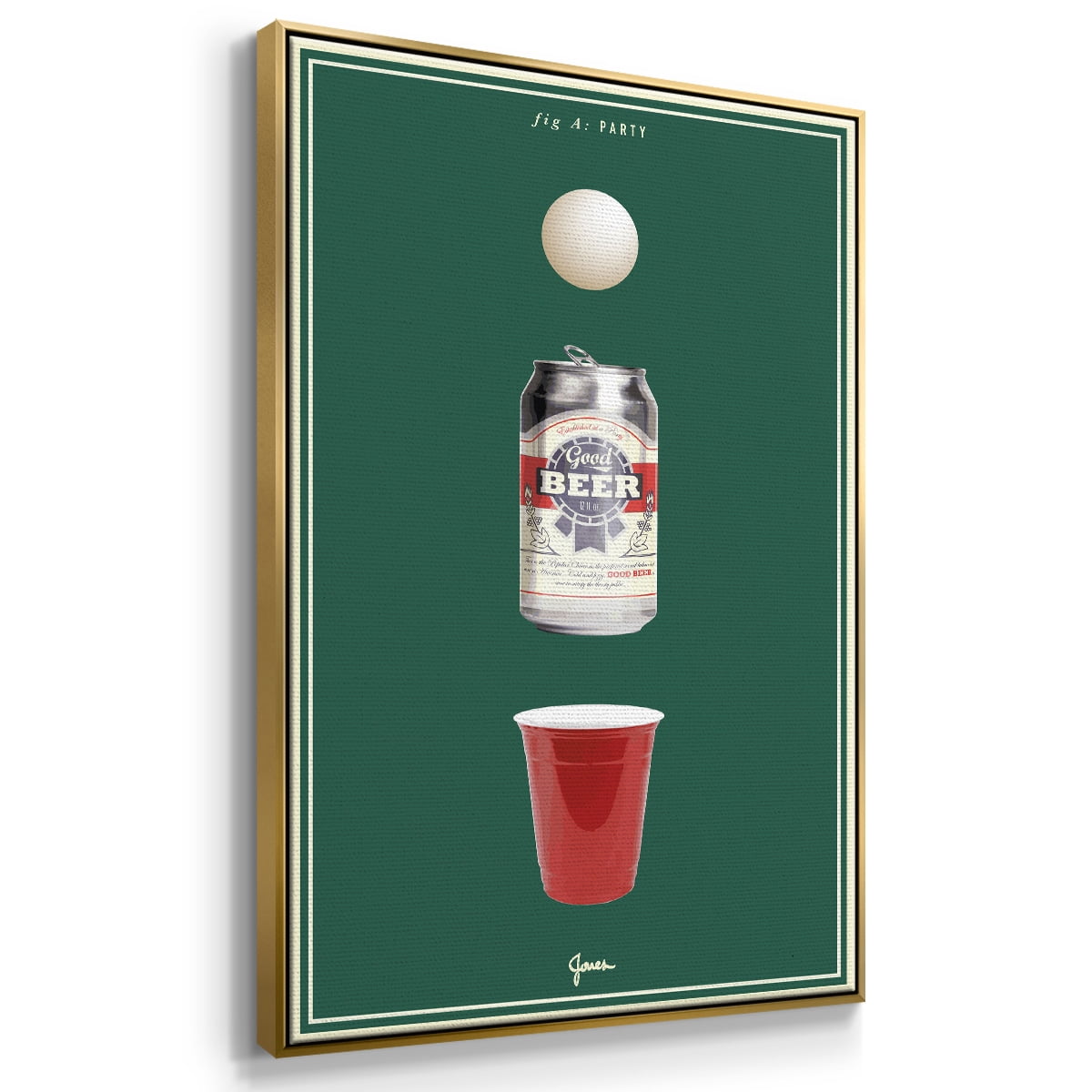 Fig. A: Party Framed Premium Gallery Wrapped Canvas - Ready to Hang