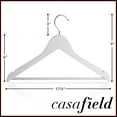 thumbnail image 5 of Casafield 20 Wooden Suit Hangers, White - Non-Slip Pant Bar & Swivel Hook, 5 of 7